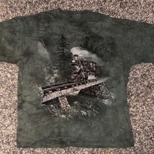 The Mountain Green Tie-Dye Train Graphic Tee